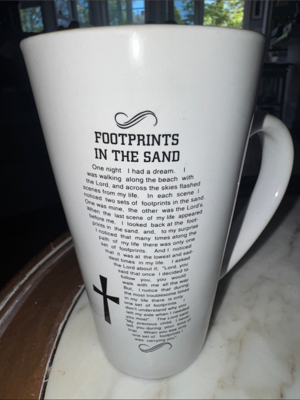Source Unknown White Ceramic 'Footprints in the Sand' Devotional Mug